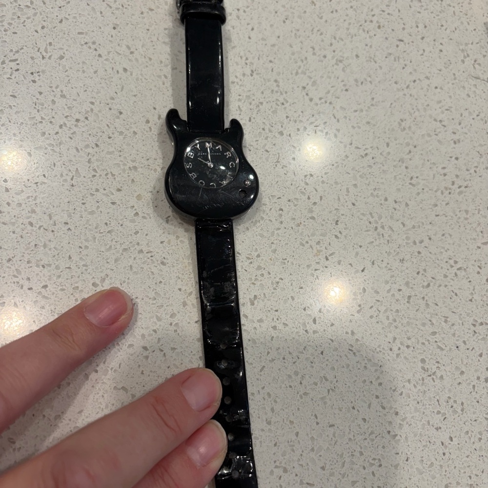 Marc Jacobs Black Guitar-Shaped Women's Black Patent Watch
